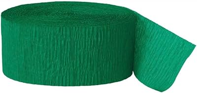 Ruban de décoration de fête unique en papier crépon vert émeraude 6357-24m