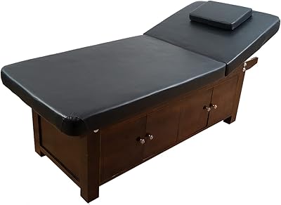 Lit de massage professionnel en bois robuste avec armoire, capacité de lit spacieuse