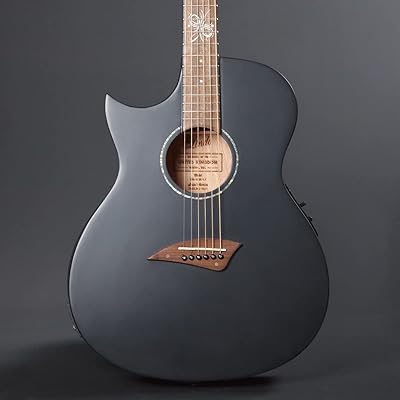Guitare acoustique mince lindo noire pour gaucher org-sl infinity avec accordeur amplificateur