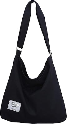 Hobo grand sac fourre-tout en toile pour femme à bandoulière décontracté coton voyage