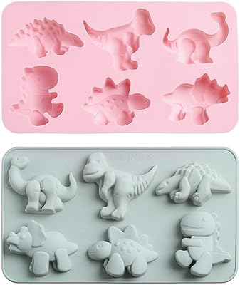 Moule à bougie en silicone dinosaure mignon 6 trous, moule à gâteau au