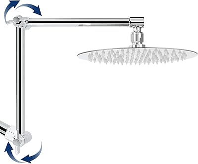 Bras de douche réglable nearmoon bras d'extension universel pomme surélevée ou inférieure réglage