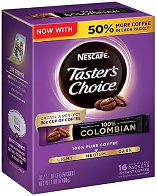 Café instantané colombien nescafé, 48 g, paquet de 16, marron