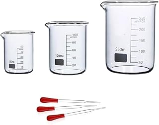 Lot de 3 verres épais en borosilicate à profil bas 50 ml, 100