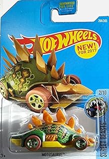 Hot wheels street beasts motosaurus 2017 (voiture dinosaure) 264/365, vert et marron