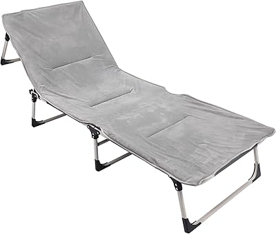 Lit de camping pliant winbo pour adultes, chaise longue réglable à 4 positions