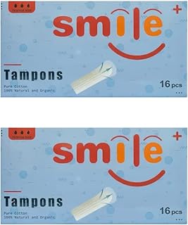 32 morceaux de tampons smile 100% pur coton naturel et biologique taille régulière
