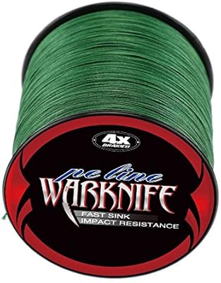 4 supports de pêche tressés ultra résistants warknife 300m/328m 2,7-45,3kg