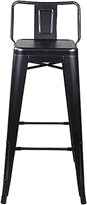 Chaises de bar gecko en métal de 75 cm de haut avec dossier