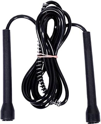 Corde à sauter noire simran sports corde pour l'exercice de fitness