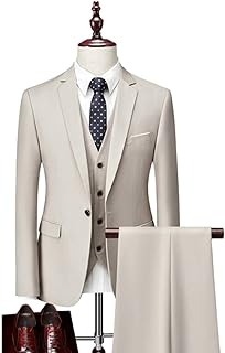 Costume 3 pièces décontracté pour hommes coupe cintrée veste pantalon gilet de mariage