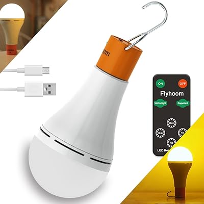 Lampe de poche rechargeable usb flyhome avec télécommande 5 modes d'éclairage ambre