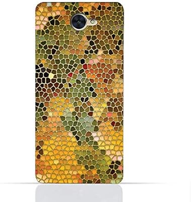 Huawei y7 2017 coque en silicone tpu avec motif artistique en verre brillant