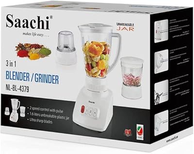 Mélangeur de comptoir saachi 3 en 1 avec pichet incassable