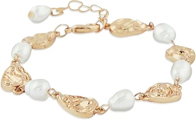 Bracelet moderne clouté de perles dorées de zaveri - zpfk10532, métal, perle