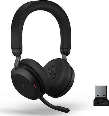 Casque sans fil jabra evolve 2 75, casque stéréo ms, dongle bluetooth usb
