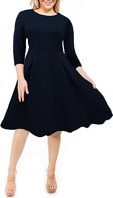 Robes grande taille pour femmes, coupe ajustée, imprimé floral, décontracté, col rond, longueur
