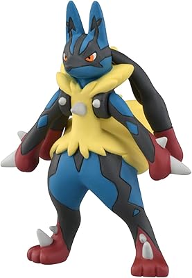 Figurine takara tomy monkul ms-52 mega lucario de la collection monstre de pokémon