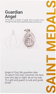 1" médaille d'ange gardien avec carte de prière | pendentif durable et détaillé