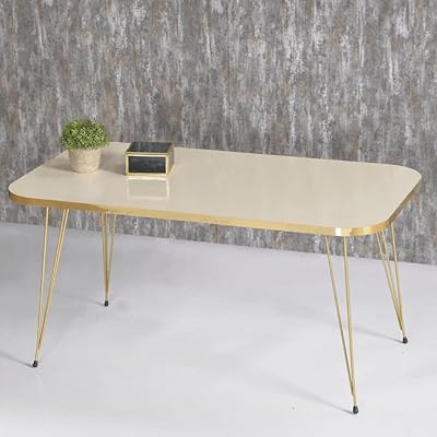 Table centrale en bois monobloc pour salon, montage simple (couleur marbre) et centre