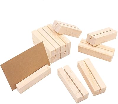 Toy & una 10 pièces porte-cartes de table base en bois porte-menu