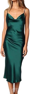 Robe femme sans manches à fines bretelles en satin pour cocktail, plage