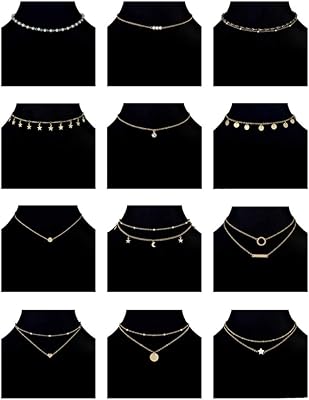 12 pièces chaîne en or collier de perles pièce de monnaie lune