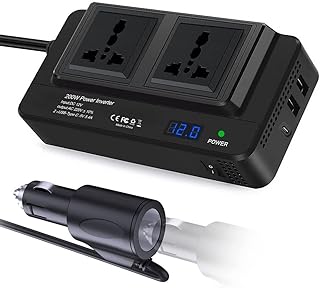 Onduleur de voiture foka 200 w dc 12 v à 220
