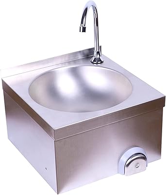 Évier de lavage des mains en acier inoxydable, évier commercial à genoux, évier