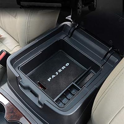 La boîte de rangement d'accoudoir de console centrale de voiture pour mitsubishi pajero