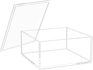Boîte décorative en acrylique avec couvercle newby, boîte transparente carrée empilable polyvalente