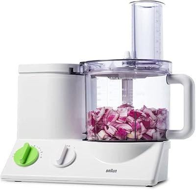 Robot culinaire braun fp3020 de 12 tasses avec puissant moteur ultra-silencieux, comprend 7
