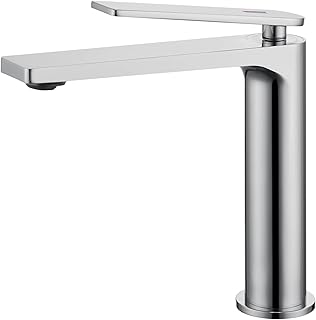Mitigeur monocommande de salle de bain fashion home, en laiton et chrome