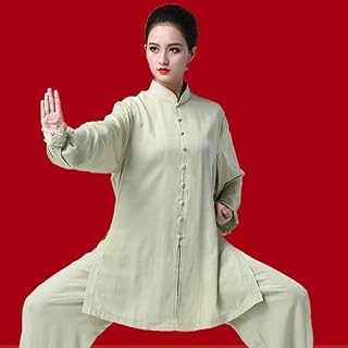 Uniforme de tai chi pour femme uniforme traditionnel chinois avec plis en coton