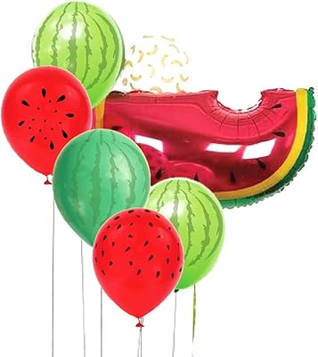 Ballons à thème pastèque dzrj, 20 ballons en latex pour fête d'anniversaire pastèque, décorations de fruits d'été. Diaytar Sénégal : Le choix, la qualité, l'économie réunis