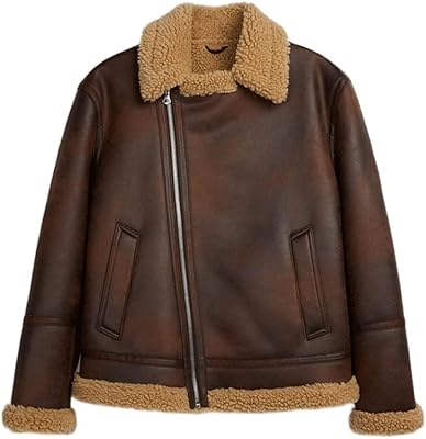 Vestes d'hiver pour hommes jahili, manteau d'hiver en fausse fourrure marron pour hommes
