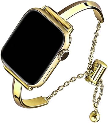 Bracelet de montre goodrun compatible avec apple watch 42/44/45/49 mm, bracelet en métal