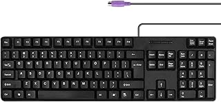Clavier filaire pour ordinateur ps2 de mc-site avec 104 touches et support, noir