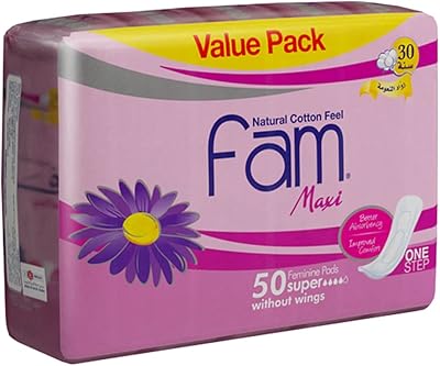 Serviettes hygiéniques fam ultra douces au toucher naturel épais et sans ailes
