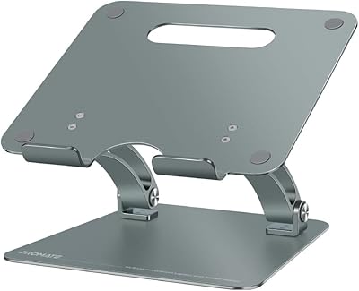 Support ergonomique pour ordinateur portable promate en alliage d'aluminium avec coussinets