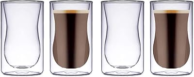 Ensemble de tasses en verre à double paroi blackstone dg892, 100 ml, 4