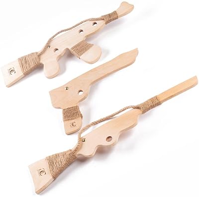 Cg games wooden kids - ensemble de 3 pièces de pistolets jouets à