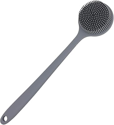 Brosse de bain pour le corps en silicone souple à long manche