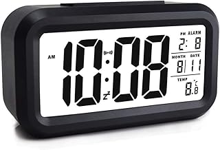 Réveil numérique intelligent créatif avec veilleuse, horloge électronique à piles avec lumière réglable