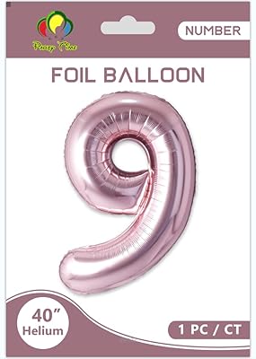 Party time - ballon en aluminium numéro 9 en or rose - grand