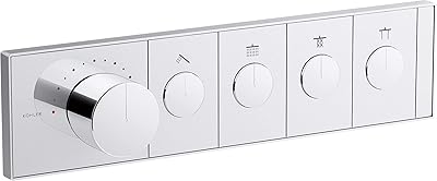 Kohler 26348-9-cp vanne thermostatique mécanique encastrée anthem, quatre sorties, chrome poli