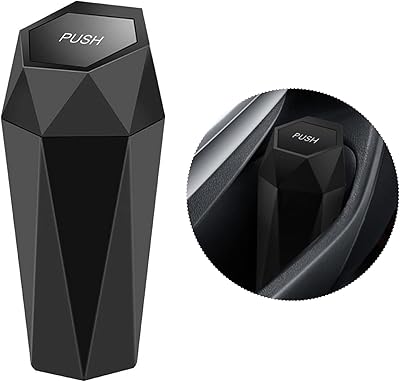 Poubelle de voiture avec couvercle. petite poubelle portable automatique avec design en diamant