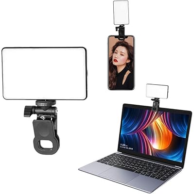 Lampe led portable rechargeable réglable avec clip pour les réunions selfie en direct