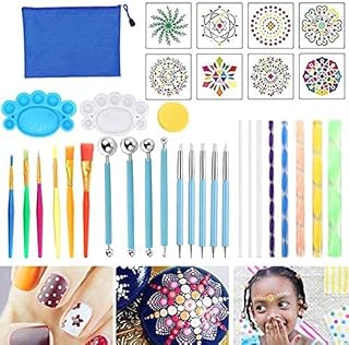 Ensemble d'outils de pointillage de mandala de 35 pièces, ensemble de plateau