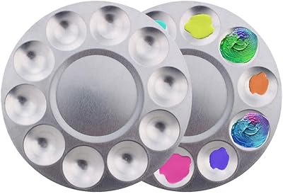 2 pièces plateau de peinture rond en aluminium de 10 puits, plateau